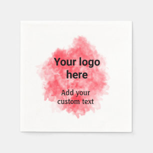 Eenvoudige rode aquarel voeg uw logo aangepaste te servet