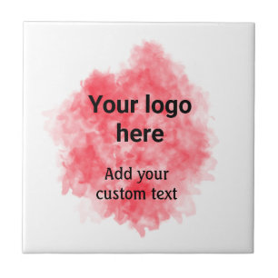 Eenvoudige rode aquarel voeg uw logo aangepaste te tegeltje