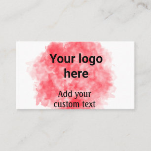 Eenvoudige rode aquarel voeg uw logo aangepaste te visitekaartje