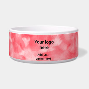 Eenvoudige rode aquarel voeg uw logo aangepaste te voerbakje