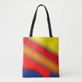 Eenvoudige rode blauwe gele abstracte textuurachte tote bag (Voorkant)