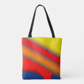 Eenvoudige rode blauwe gele abstracte textuurachte tote bag (Achterkant)