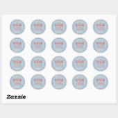 Eenvoudige rode blauwe witte blauwe Waterverf Ronde Sticker (Vel)