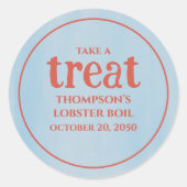 Eenvoudige rode blauwe witte blauwe Waterverf Ronde Sticker (Voorkant)