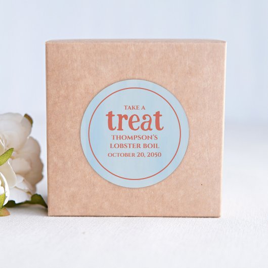 Eenvoudige rode blauwe witte blauwe Waterverf Ronde Sticker