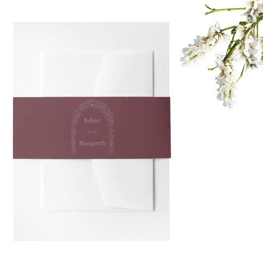 Eenvoudige rode bloemenbruiloft poort uitnodigingen wikkel