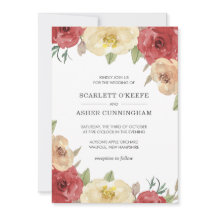 Eenvoudige rode bloemige elegante bruiloft