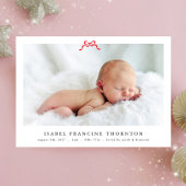 Eenvoudige rode boog foto kerst baby aankondiging