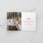 Eenvoudige rode boog ovaal foto kerst feestdagen kaart (Binnen)