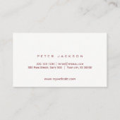 Eenvoudige rode bordeaux waterverf sommelier visitekaartje (Achterkant)