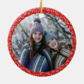 Eenvoudige rode botanische foto op maat keramisch ornament (Achterkant)