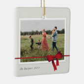 Eenvoudige Rode Bow voor kerstmis Keramisch Ornament (Rechts)