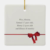 Eenvoudige Rode Bow voor kerstmis Keramisch Ornament (Achterkant)