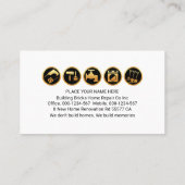 Eenvoudige Rode Brick Wall Handyman Border Visitekaartje (Achterkant)