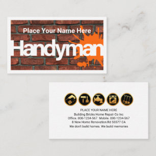 Eenvoudige Rode Brick Wall Handyman Border Visitekaartje