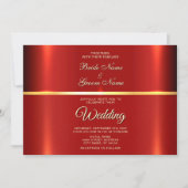 Eenvoudige rode bruiloft uitnodiging (Voorkant)