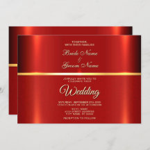 Eenvoudige rode bruiloft uitnodiging