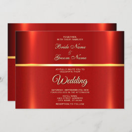 Eenvoudige rode bruiloft uitnodiging