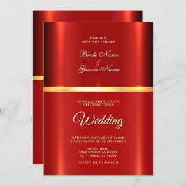 Eenvoudige rode bruiloft uitnodiging