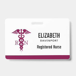 Eenvoudige rode caduceus verpleegkundige RN symboo Badge