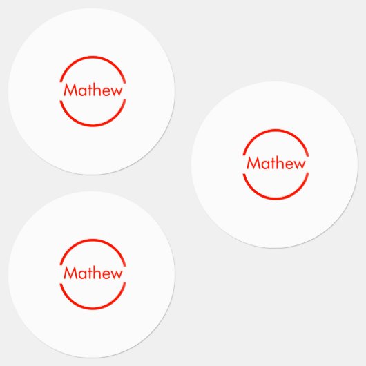 Eenvoudige rode cirkel Voeg jouw naam letter tekst Labels (Groep)