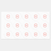 Eenvoudige rode cirkel Voeg jouw naam letter tekst Labels (Vel)