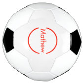 Eenvoudige rode cirkel Voeg jouw naam letter tekst Voetbal (Gedraaid)