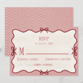Eenvoudige rode & crème overlay foto RSVP uitnodig Kaart (Voorkant / Achterkant)