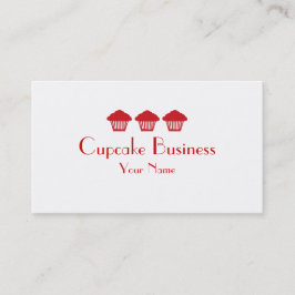 Eenvoudige rode cupcakes bakkerij visitekaartjes