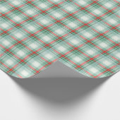 Eenvoudige rode en groene kerst geruite tartan cadeaupapier (Hoek)
