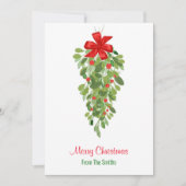 Eenvoudige rode en groene maretak kerst Kaart (Voorkant)