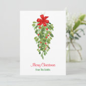 Eenvoudige rode en groene maretak kerst Kaart (Staand voorkant)