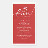 Eenvoudige rode en moderne bruid en bruidegom leuk servet (Voorkant)