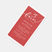 Eenvoudige rode en moderne bruid en bruidegom leuk servet (Hoek)