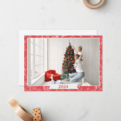 Eenvoudige rode en witte foto notitiekaartje (Voorkant / Achterkant in situ)