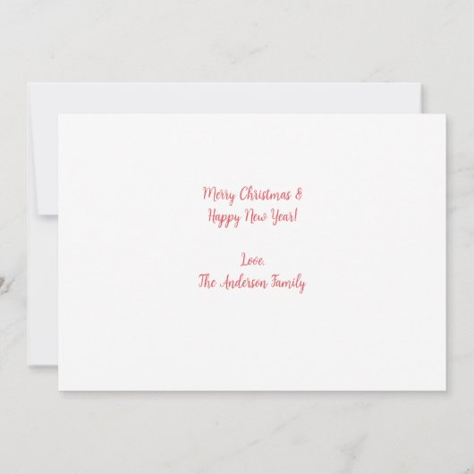 Eenvoudige rode en witte foto notitiekaartje (Achterkant)