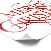 Eenvoudige Rode en Witte Kerst Foto Afdruk (Hoek)