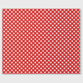 Eenvoudige Rode en Witte Polka Dots Kerstmis Cadeaupapier (Vlak)