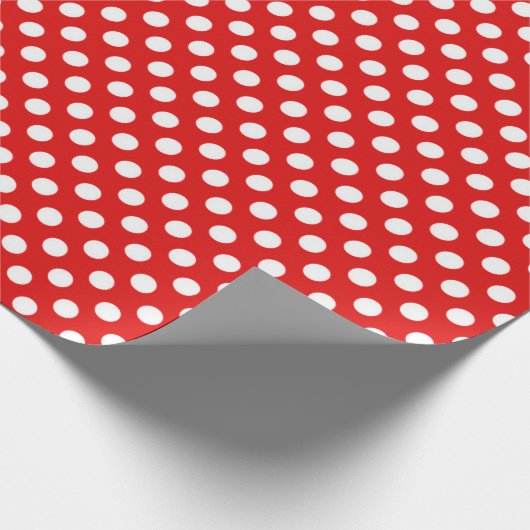 Eenvoudige Rode en Witte Polka Dots Kerstmis Cadeaupapier (Hoek)