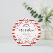 Eenvoudige rode en witte strepen - Ronde Partij Kaart (Staand voorkant)