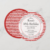 Eenvoudige rode en witte strepen - Ronde Partij Kaart (Voorkant / Achterkant)