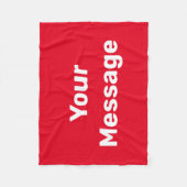 Eenvoudige rode en witte tekst Uw bericht Sjabloon Fleece Deken (Voorkant)