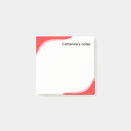 Eenvoudige rode en zwarte golven aanpasbaar post-it® notes (Voorkant)