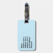 Eenvoudige rode fiets Silhouette + persoonlijke na Bagagelabel (Achterkant verticaal)