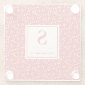 Eenvoudige  rode flacon monogram naam glazen onderzetter (Achterkant)