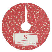 Eenvoudige  rode flacon monogram naam kerstboom rok (Voorkant)