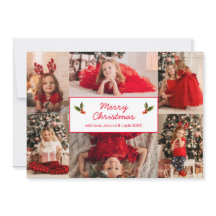 Eenvoudige Rode Fotocollage Moderne Kerstmis