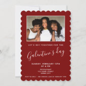 Eenvoudige rode Galentine's Day Vriend Foto Kaart (Voorkant)