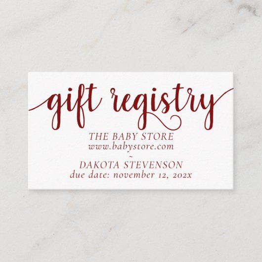 Eenvoudige rode geschenken op display | Snoep Appl Informatiekaartje (Voorkant)