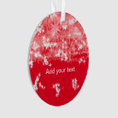 Eenvoudige rode glittersparren voegen jouw tekst t ornament (voorkant)